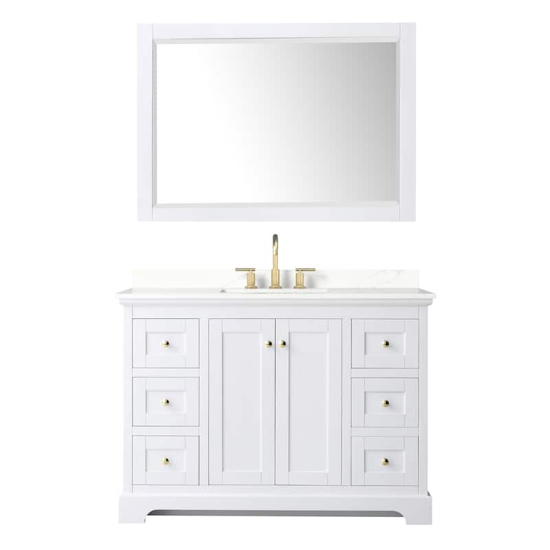 Wyndham Collection WCV232348S-QTZ-US3M46 Avery 48" Free Standing
