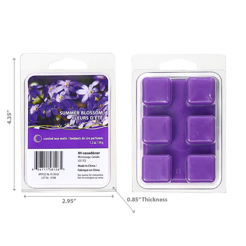 IH Casa Decor 6Pk Scented Wax Melts Summer Blossom - Set of 4 - Purple