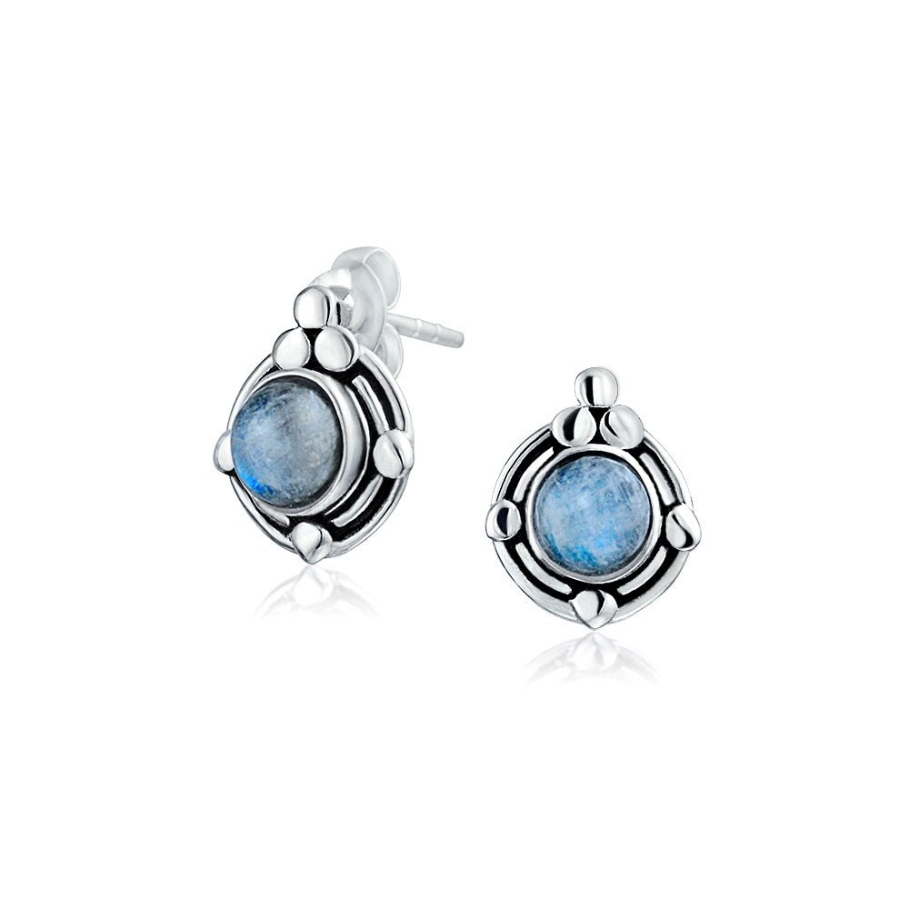 Rainbow Moonstone 925 Silver Gemstone Earrings Birthstone Jewelry