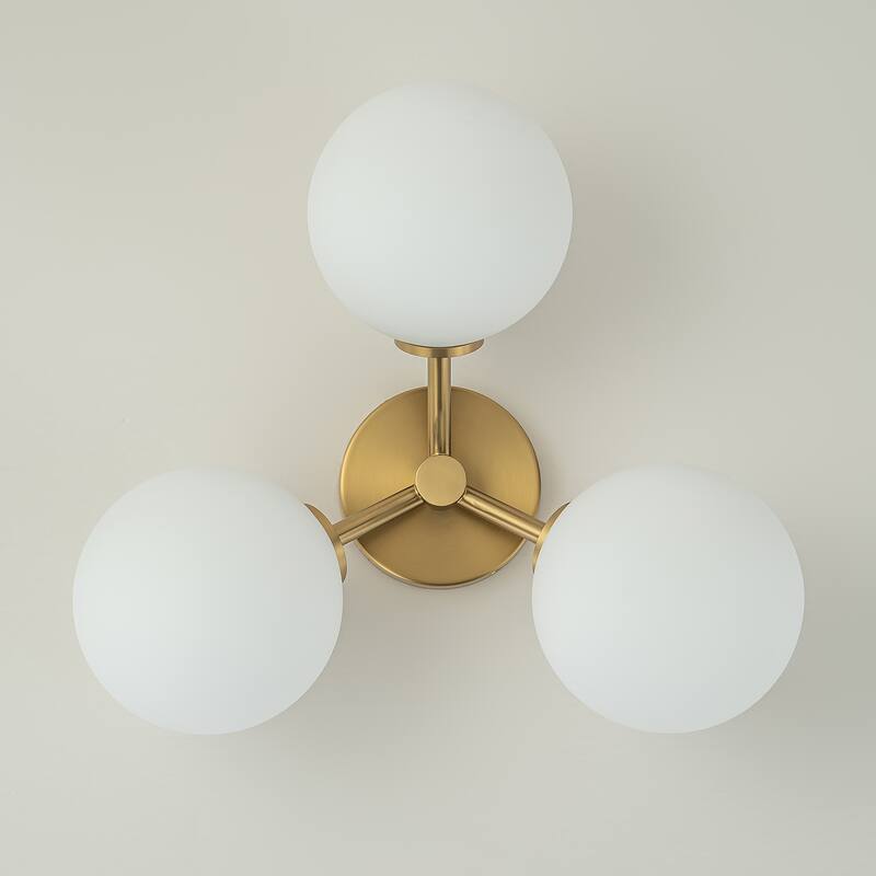 Modern 3-Light 18" W Semi Flush Mount With Opal Glass Shade