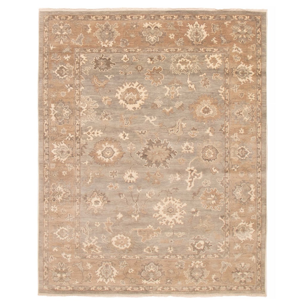 ECARPETGALLERY Hand-knotted Oushak Grey Wool Rug - 7'11 x 9'10
