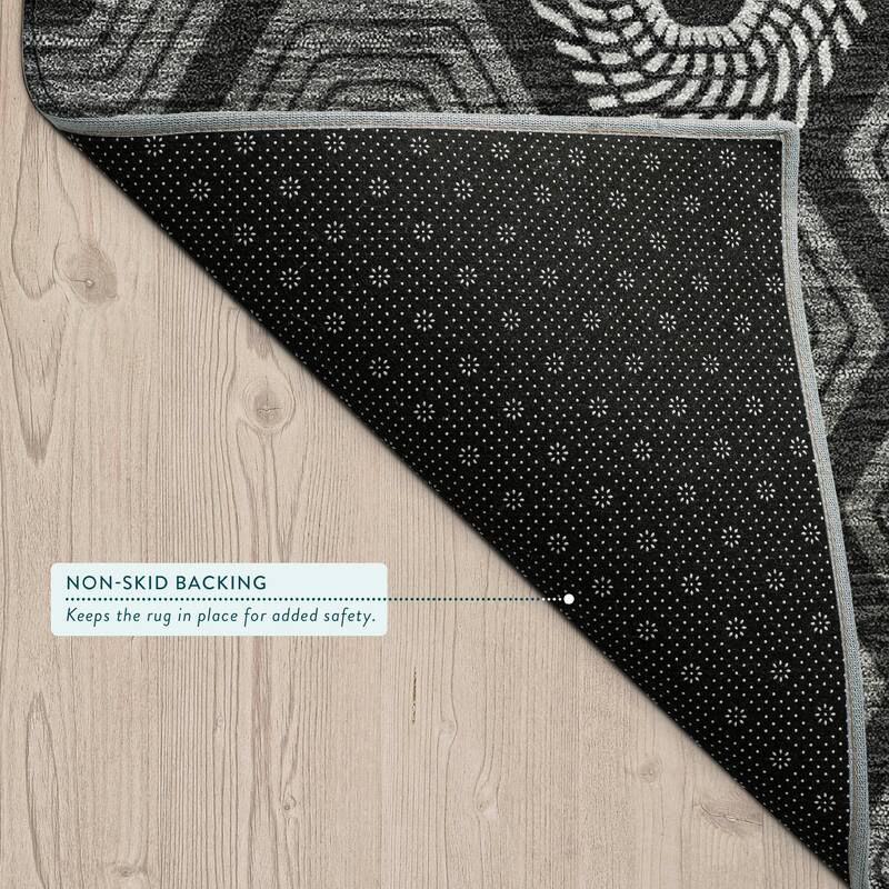 Machine Washable Indoor/ Outdoor Modern Hugoton Chantille Rug