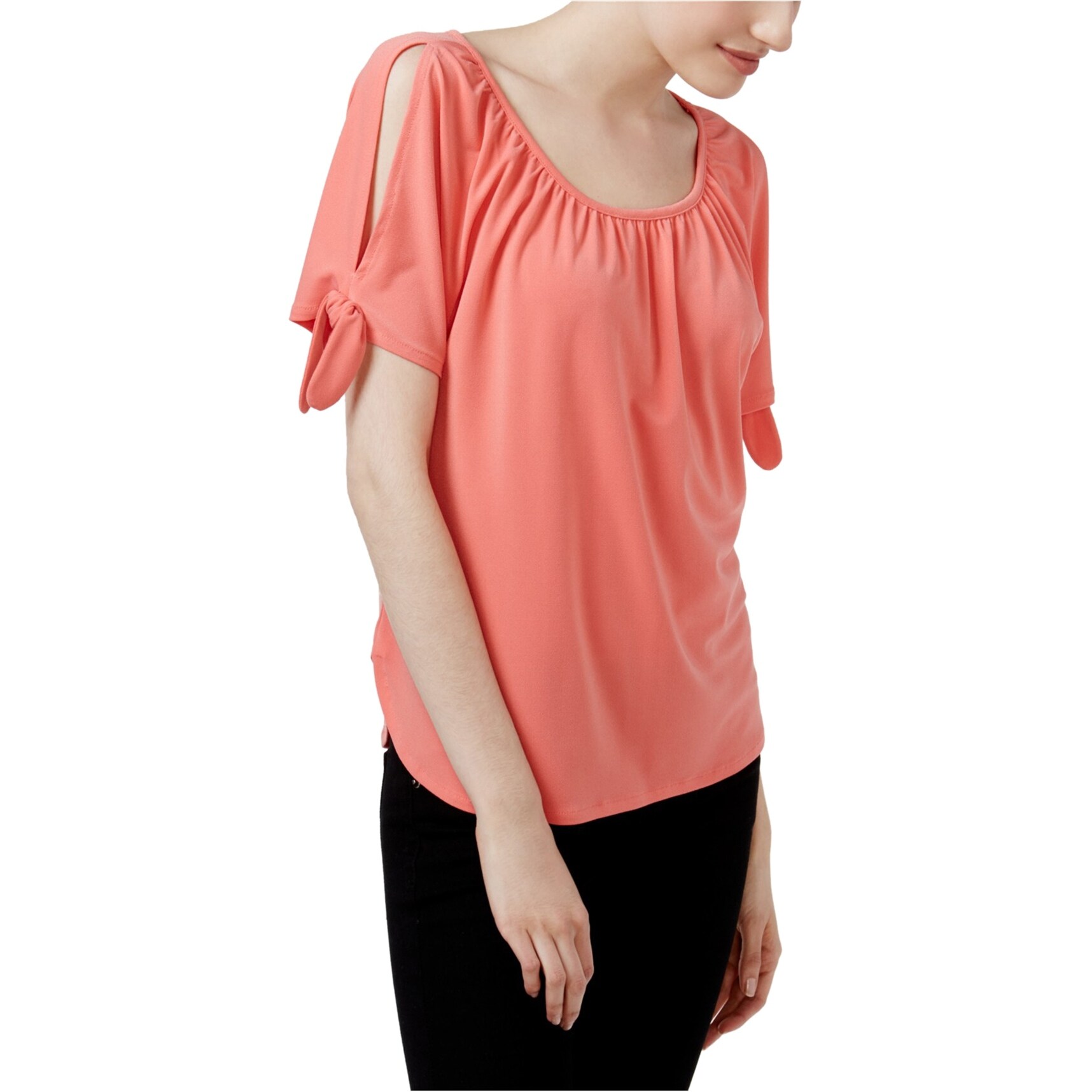 I-N-C Womens Cold Shoulder Knit Blouse