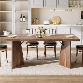 Rustic Farmhouse Tall Kitchen Table with Large Tabletop,71 Inch ...