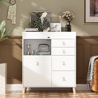 Storage Dresser Chest w/Changing Station for Infant Kids Bedroom White