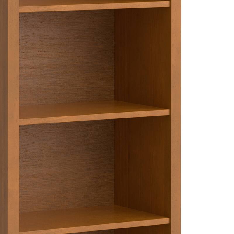 WYNDENHALL Norfolk SOLID WOOD 72 x 26 inch Transitional 5 Shelf Bookcase in Light Golden Brown - 14" D x 26" W x 72" H