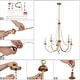 preview thumbnail 15 of 15, Mid-century Modern 5-Light Chandelier Antique Gold Swing Arms French Country Wood Beads Pendant Lights for Dining Room
