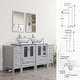 preview thumbnail 65 of 146, 72" Bathroom Vanity Set Glass Ceramic Vessel Sink Side Cabinet Combo
