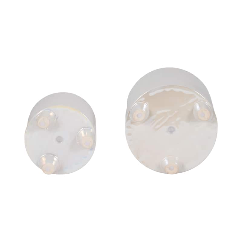 Sagebrook Home's Ceramic Iridescent Line Footed Planters, Ivory, Set of 2 - 8" x 8" x 8"