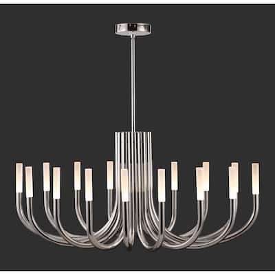 SAFAVIEH Couture Evonne 12-Light Adjustable Chandelier with LED Bulbs - 50"W x 22"D x 62"H