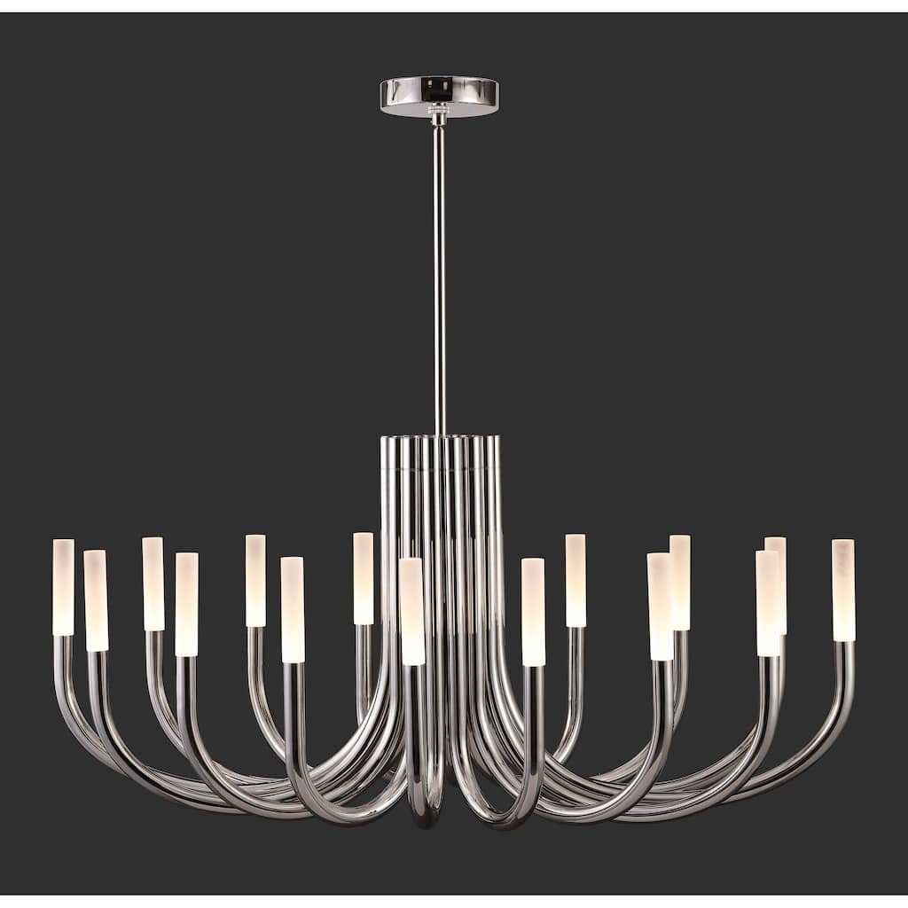 SAFAVIEH Couture Evonne 12-Light Adjustable Chandelier with LED Bulbs - 50"W x 22"D x 62"H