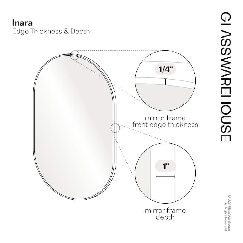 Glass Warehouse SF-PL-16X40 Inara 16" W x 40" H Contemporary Oval