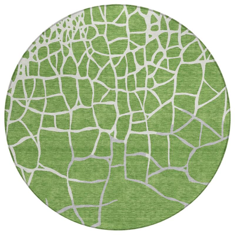 Machine Washable Indoor/ Outdoor Abstract Webby Chantille Rug