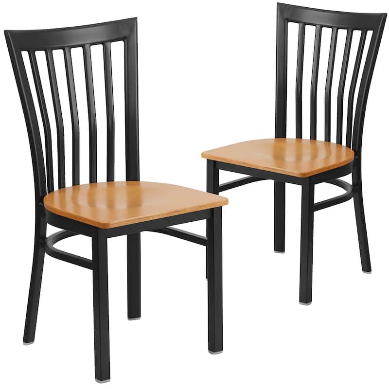 2 Pack School House Back Metal Restaurant Chair - 17.25"W x 18.75"D x 34.75"H - 17.25"W x 18.75"D x 34.75"H