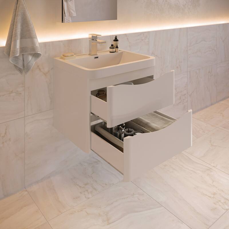 Fresca Tuscany 24" Wall Mounted Single Basin Vanity Set with Acrylic