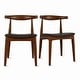preview thumbnail 64 of 96, Set of 2 Kennedy Elbow Chairs Farmhouse Wooden Dining Chairs With PU Leather Or Fabric Cushion Seat, Modern Accent Side Chairs Chocolate