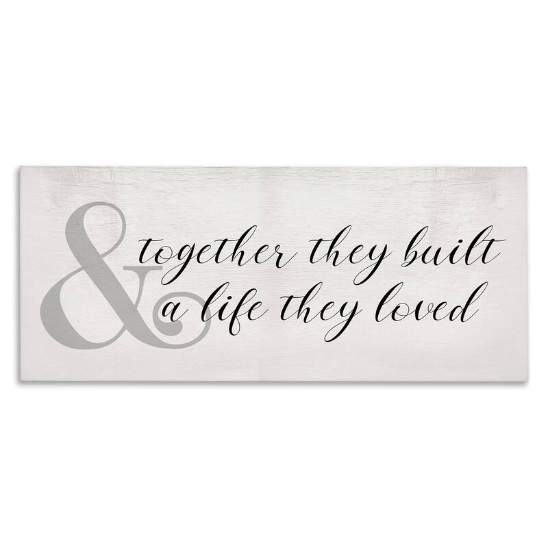 Stupell Built A Life They Loved Rustic Romance with Ampersand Canvas Wall Art - Black - 20 x 48