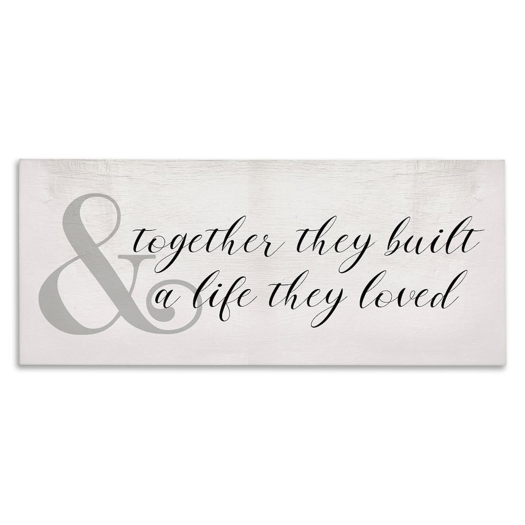 Stupell Built A Life They Loved Rustic Romance with Ampersand Canvas Wall Art - Black