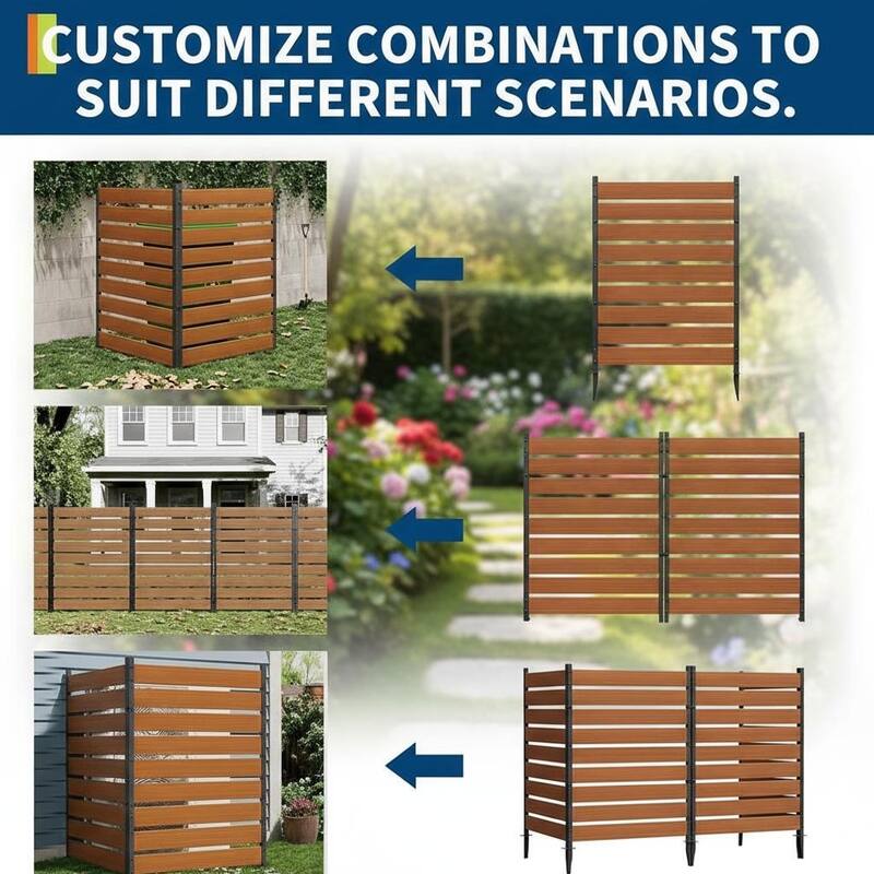 2pcs Outdoor Privacy Screen Fence Panels, No-Dig