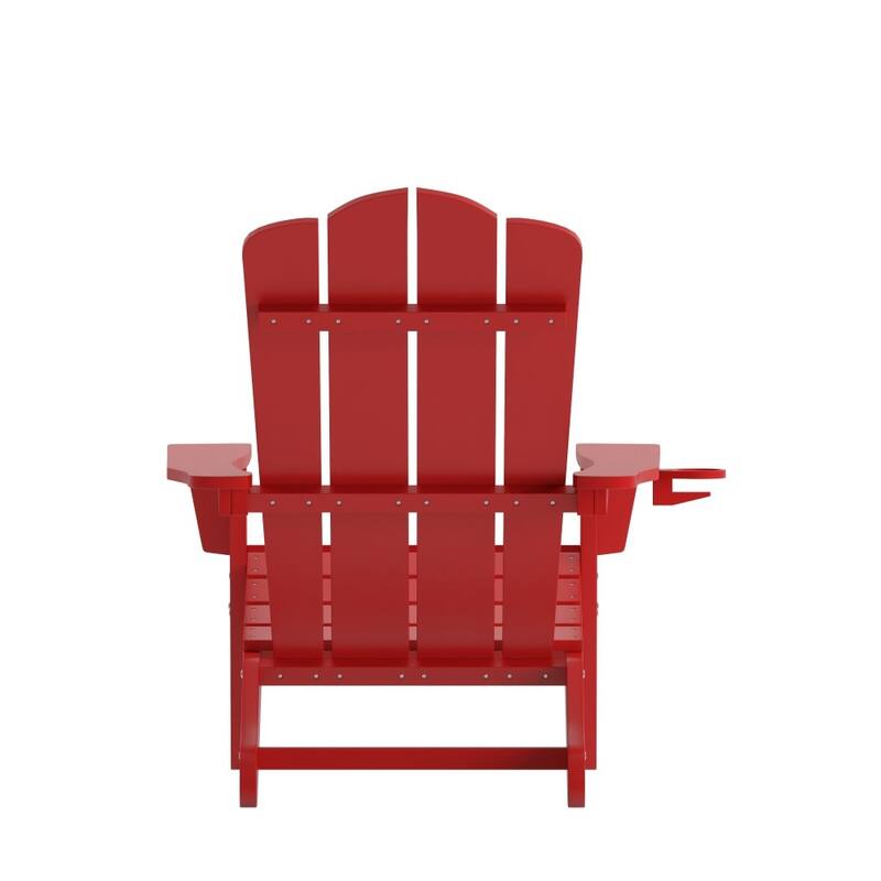 Commercial Grade All-Weather Adirondack Chair with Swiveling Cupholder