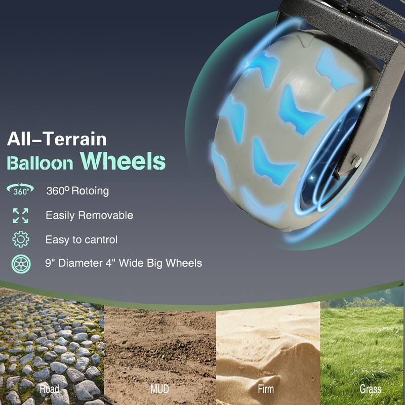 All Terrain Steel Frame Trolley with Pneumatic Tires