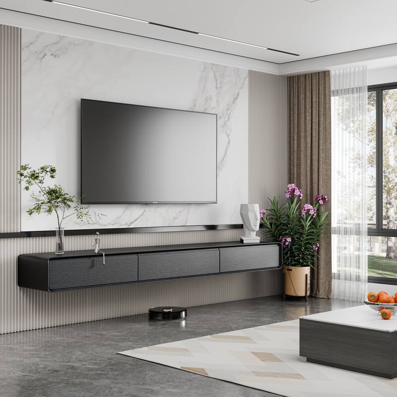 Modland 78" Modern Floating TV Stand Wall Mounted Media Control Center for Living Room - 78