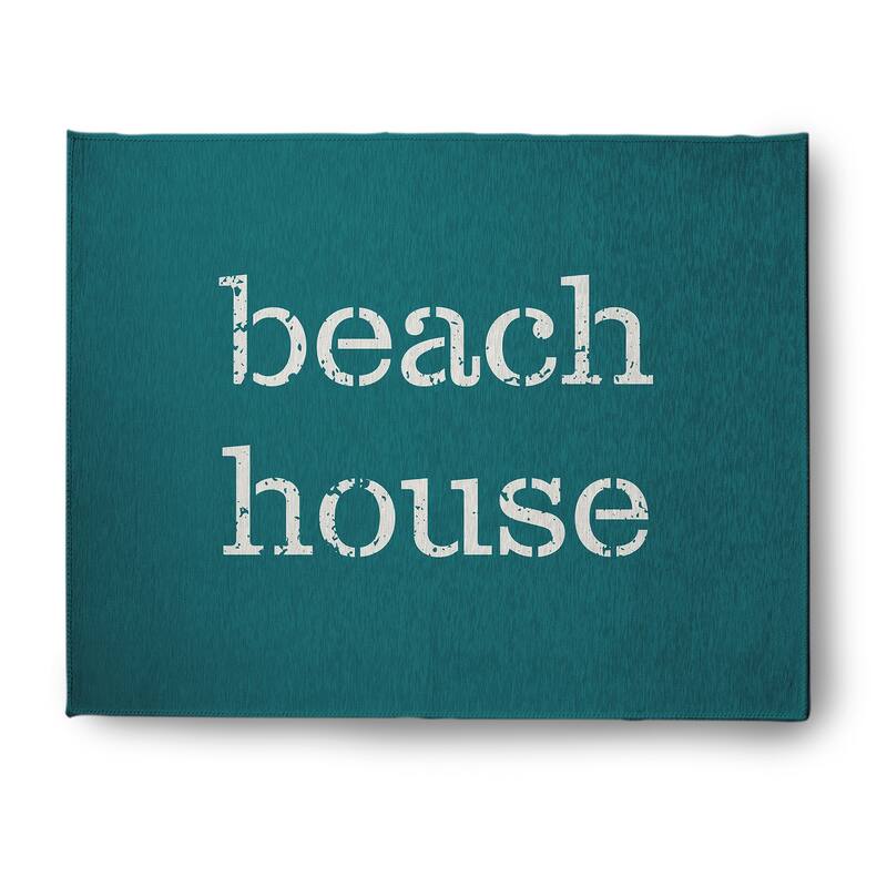 Beach House Nautical Chenille Rug - Ocean Teal - 8' x 10'