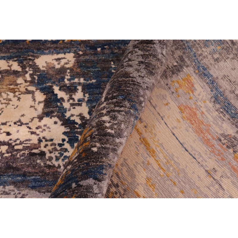 Modern Ziegler Vaughn Blue Rust Wool&Silk Rug - 8'11'' x 12'0''