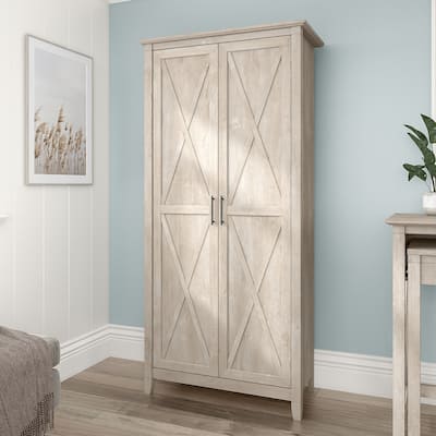 Key West Tall Storage Cabinet with Doors and Shelves by Bush Furniture