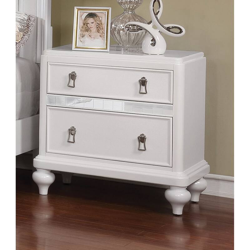 Gibson Clarita Glam Wood 2-Drawer Nightstand by Silver Orchid
