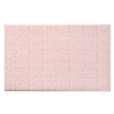 TOWN & COUNTRY EVERYDAY Ultra Plush Solid Tufted Windowpane Bath Mat, Tufted Floor Mat, Non-Slip Backing, Machine Washable