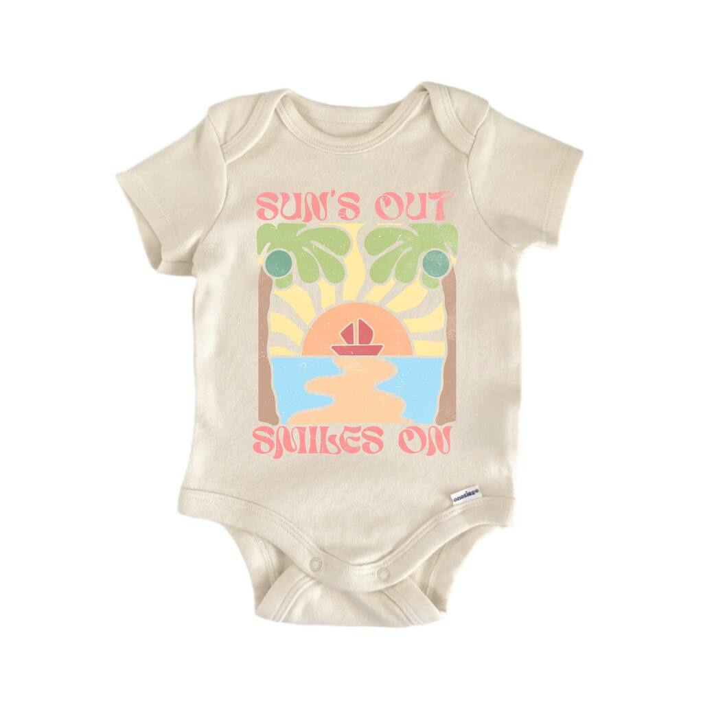 Sun Smile Boho Beach - Baby Boy Girl Clothes Bodysuit Funny Cute Newborn