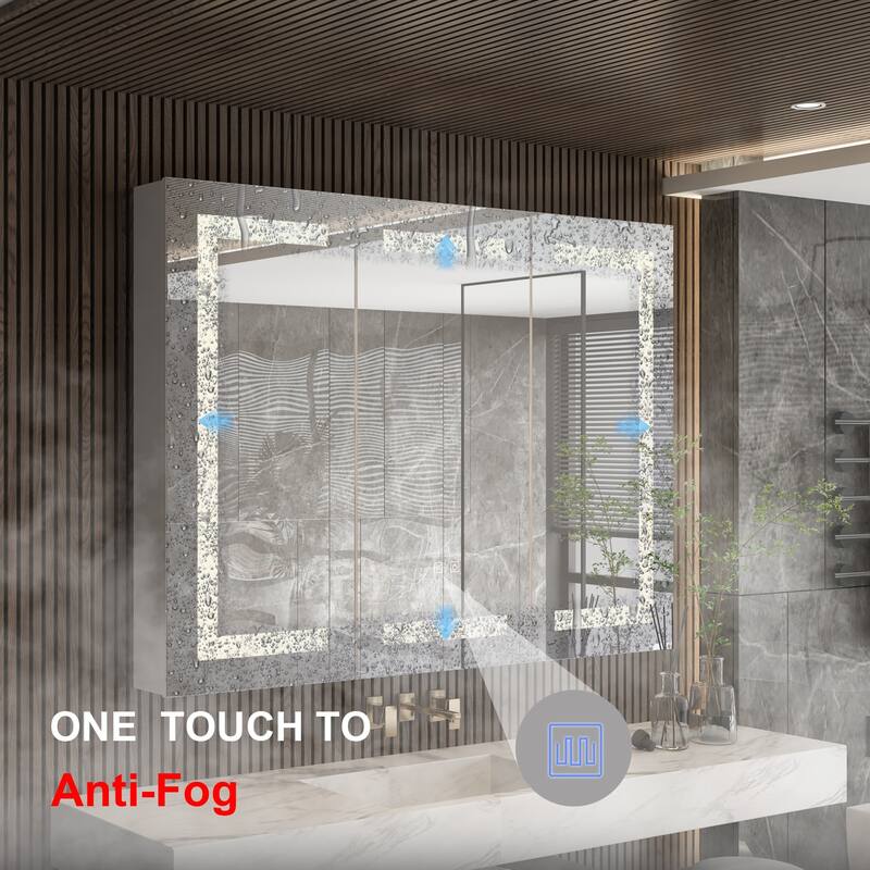 Wall LED Bathroom Cabinet with Lighting and Defogger Medicine Cabinet