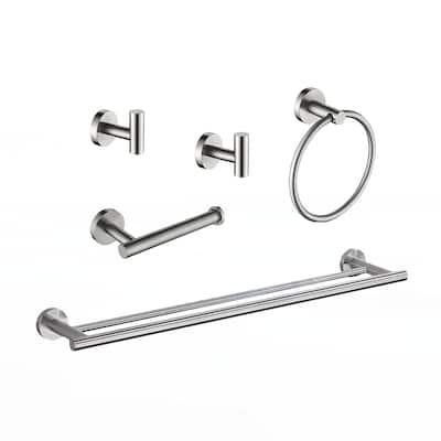 5 Piece Bathroom Towel Rack Set Wall Mount