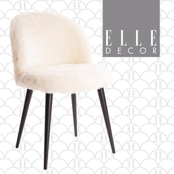 Elle Decor Cami Vanity Chair Cream False Fur On Sale Bed Bath