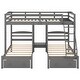 preview thumbnail 6 of 16, Bunk Bed,Triple Bunk Bed with Drawers, Gray