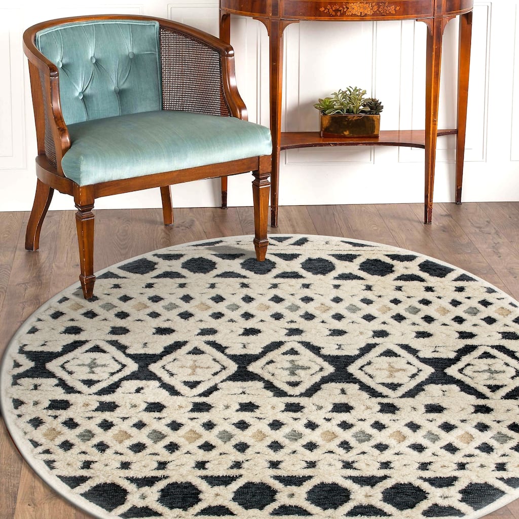 Suino Cream/Tan Geometric Hand-Tufted Wool Casual Indoor Area Rug by Sevita