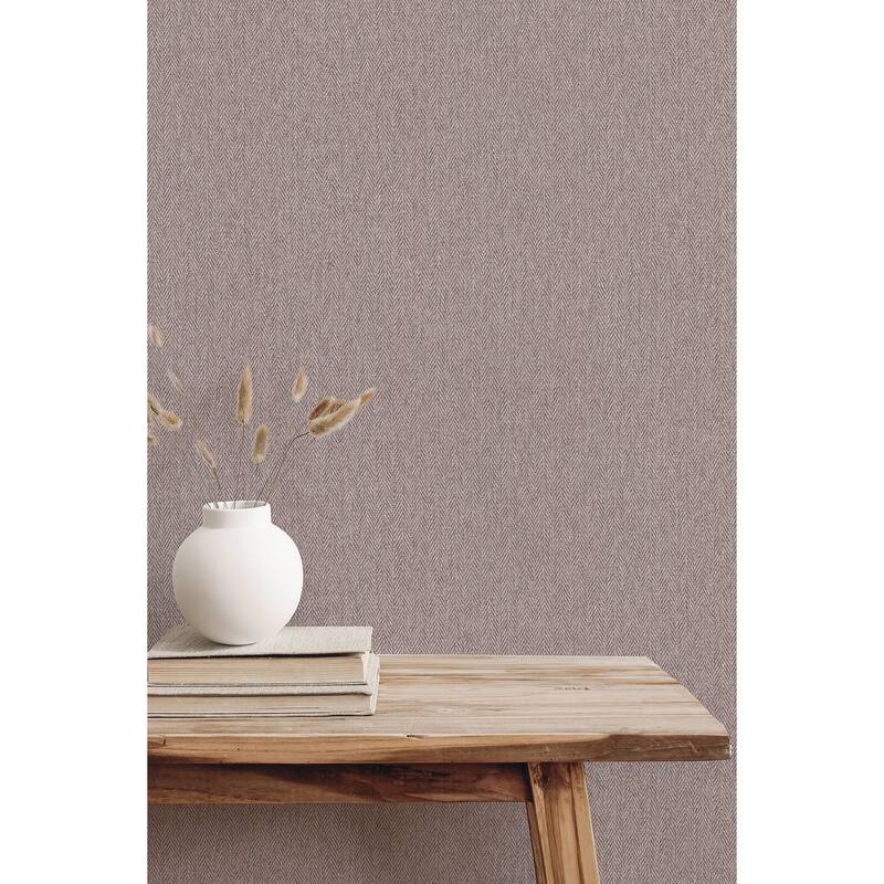 Herringbone Lavender Tweed Wallpaper