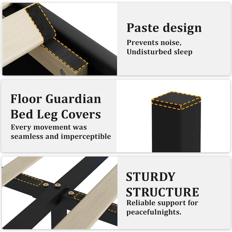 Upholstered Platform Bed PU Leather Floating Bed Frame with LED Lights&Diamond Tufted Headboard/No Box Spring Needed/Noise Free