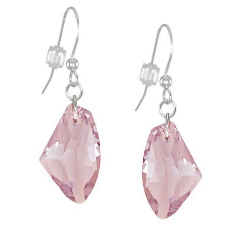 Handmade Jewelry by Dawn Light Rose Pink Crystal Galactic Small or Large Earrings (USA)