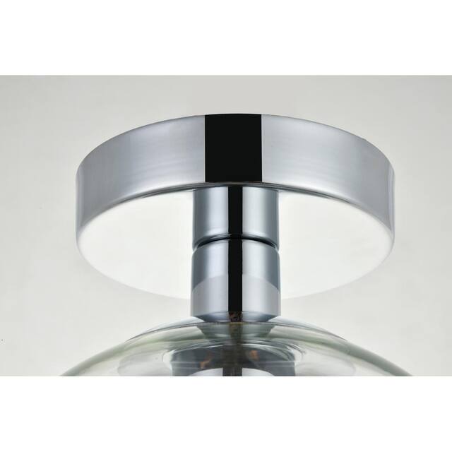 1-Light Flush Mount with 8 inch Clear Glass