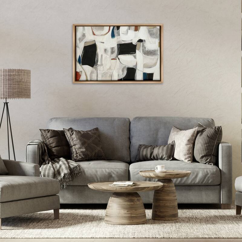 Stupell Dynamic Earthy Shapes Framed Floater Canvas Wall Art Design By Kippi Leonard