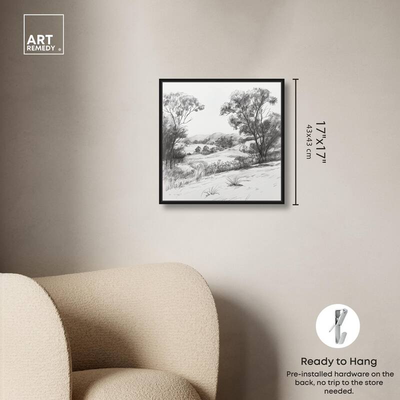 Charcoal Countryside Canvas by Art Remedy