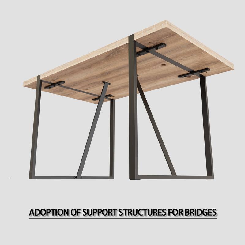 Leather Armless Dining Chairs, Retro Dining Table Coffee Table with Metal Frame, Home Office Table and Chair Set