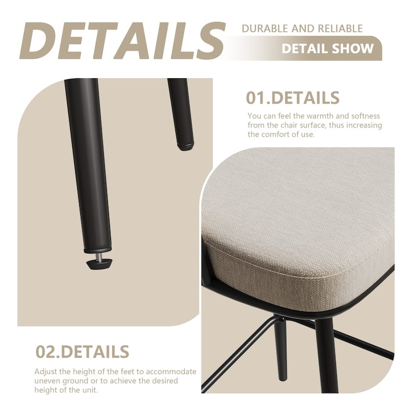 Modern Swivel Bar Stools Set of 2, Dining Chairs with Footrest and Cushioned Backrest Counter Stools