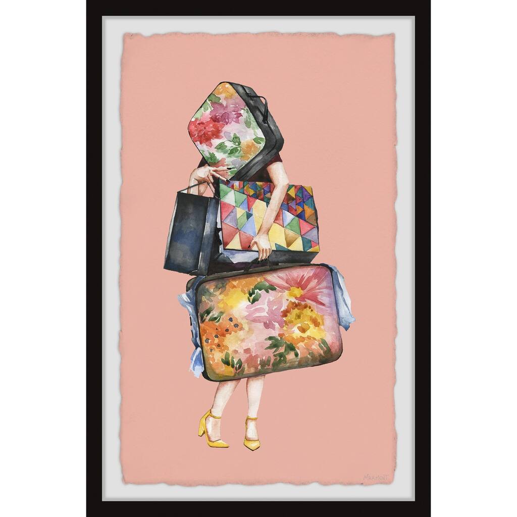 Hand Carried Luggage Framed Wall Art, Elegant Home Touch - Sophisticated Artwork for Refined Décor