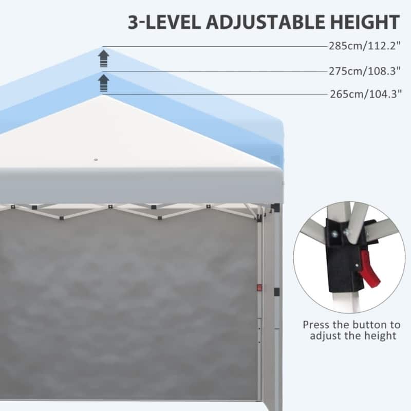 Foldable Pop Up Gazebo 10x10 ft Waterproof Outdoor Pavilion with Adjustable Legs Removable Walls Carry Bag and Sandbags