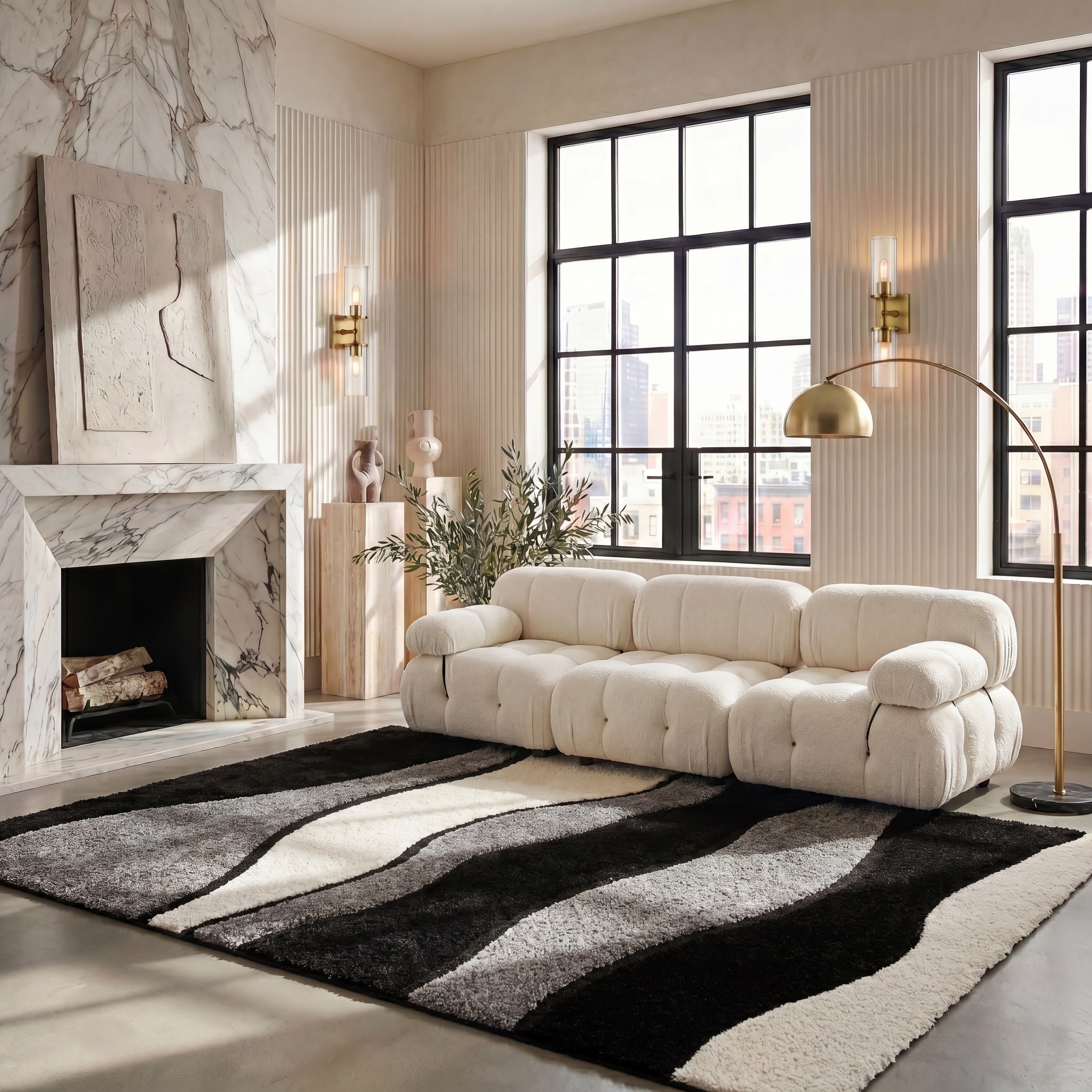 SAFAVIEH Florida Shag Cirilla Abstract Wave 1.2-inch Thick Rug