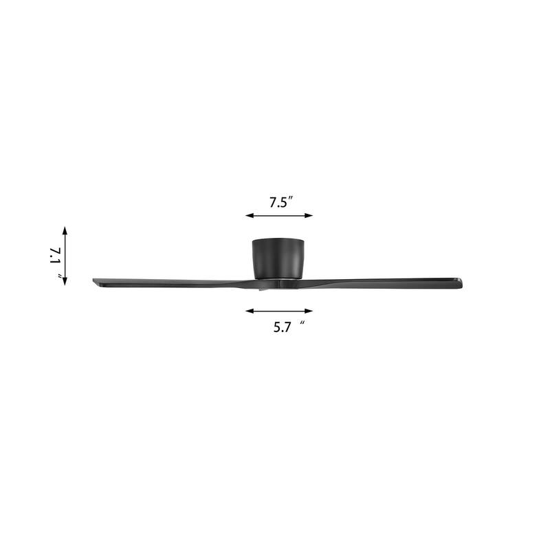 48Inch 3Blade Dc Motor Indoor Flush Mount Ceiling Fan With Remote
