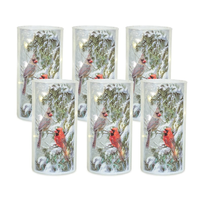 Glass Candle Holder (Set of 6) - Red